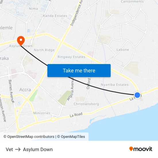 Vet to Asylum Down map