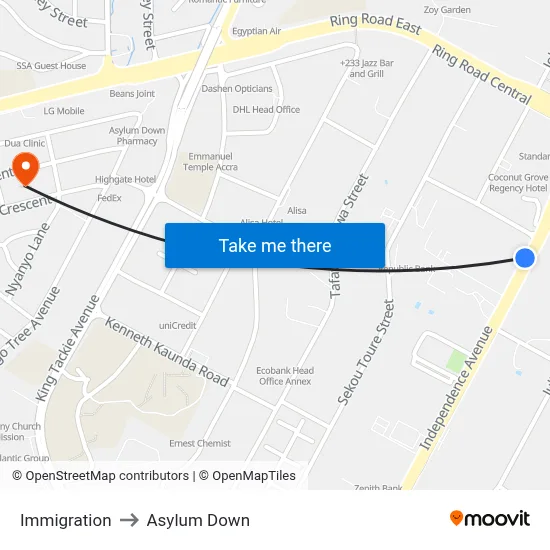Immigration to Asylum Down map
