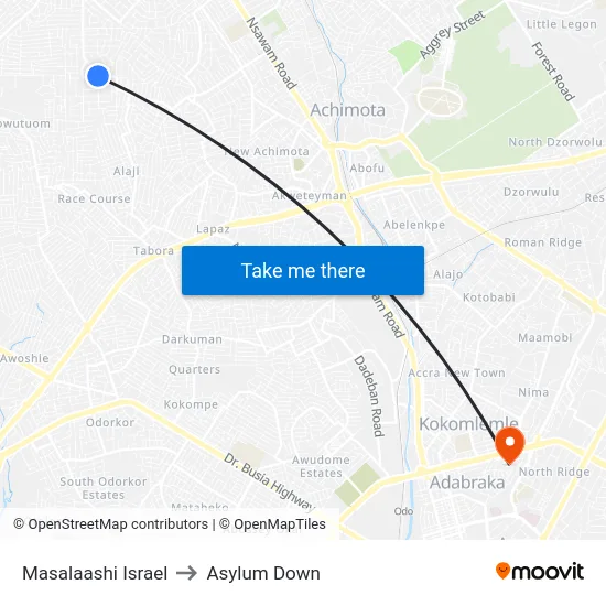 Masalaashi Israel to Asylum Down map