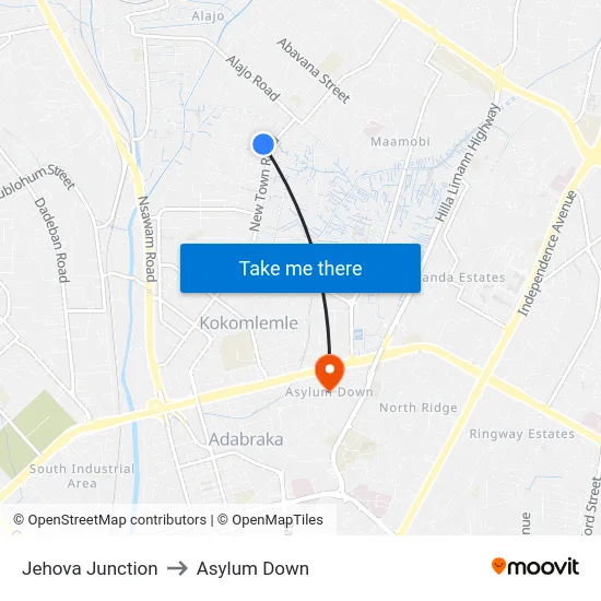 Jehova Junction to Asylum Down map