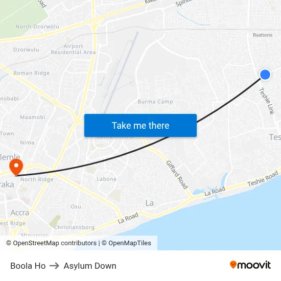 Boola Ho to Asylum Down map