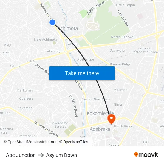 Abc Junction to Asylum Down map