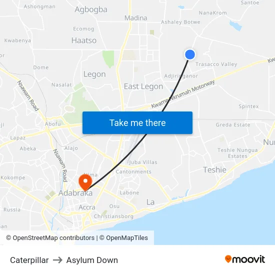 Caterpillar to Asylum Down map
