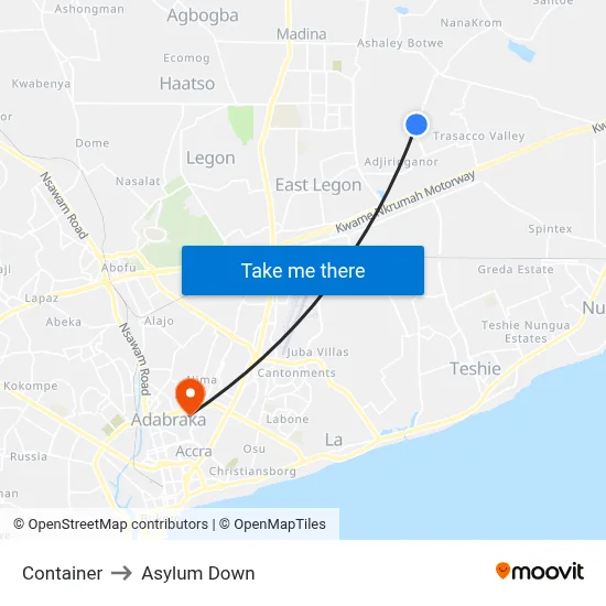 Container to Asylum Down map