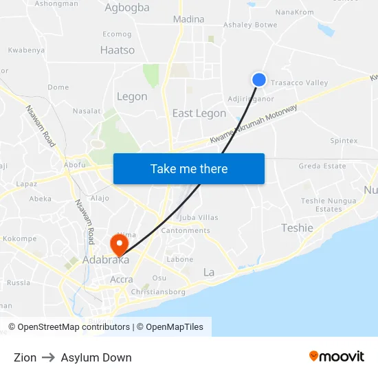 Zion to Asylum Down map