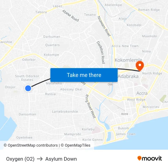 Oxygen (O2) to Asylum Down map