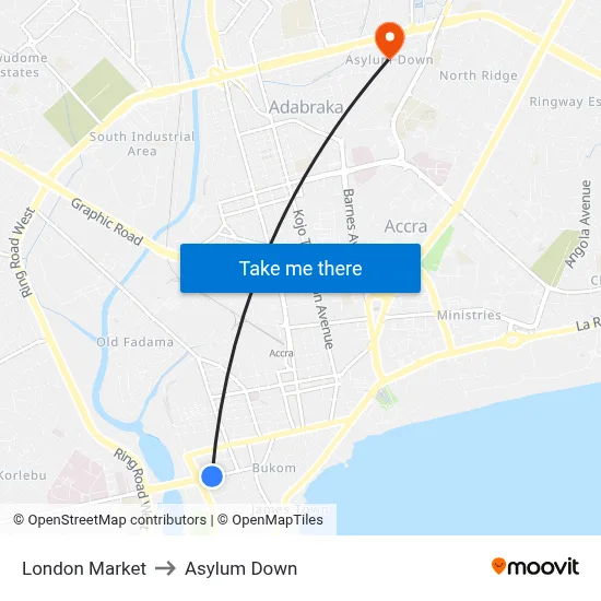 London Market to Asylum Down map