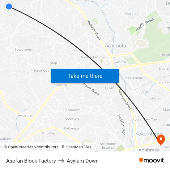 Asofan Block Factory to Asylum Down map
