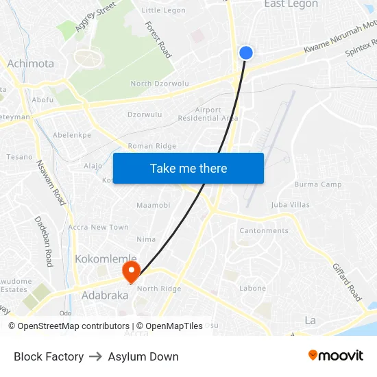 Block Factory to Asylum Down map