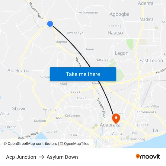 Acp Junction to Asylum Down map