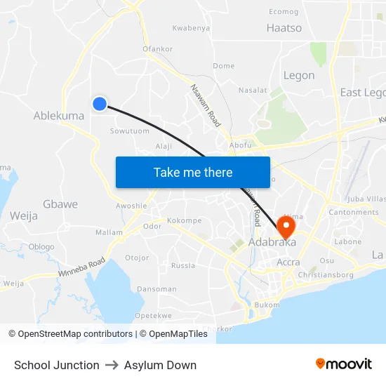 School Junction to Asylum Down map