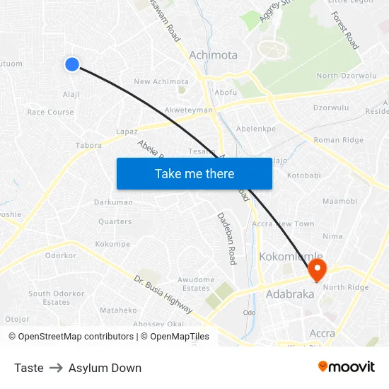 Taste to Asylum Down map