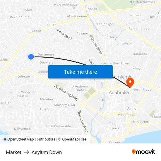 Market to Asylum Down map