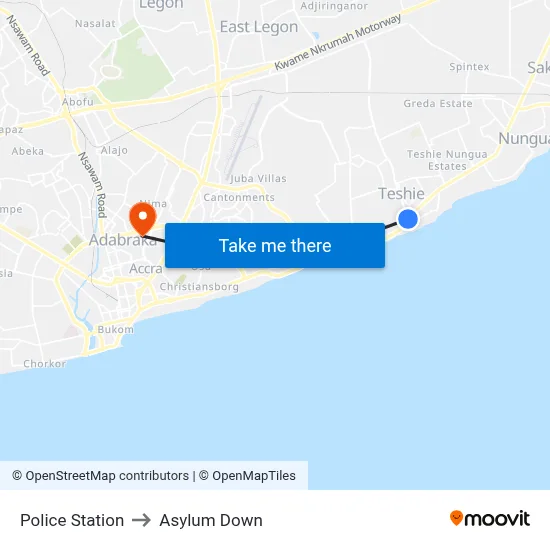 Police Station to Asylum Down map