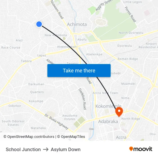 School Junction to Asylum Down map