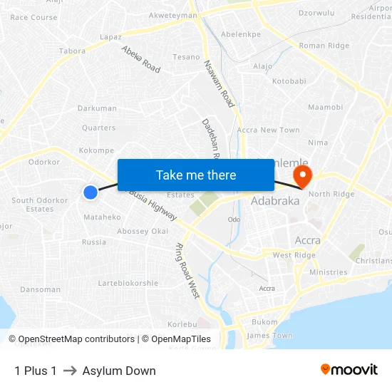 1 Plus 1 to Asylum Down map