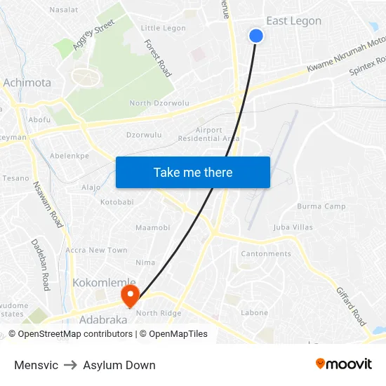 Mensvic to Asylum Down map