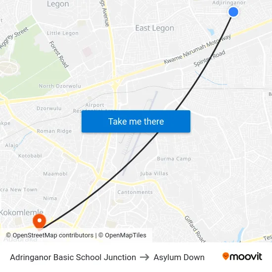 Adringanor Basic School Junction to Asylum Down map
