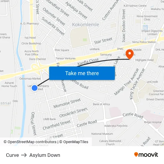 Curve to Asylum Down map