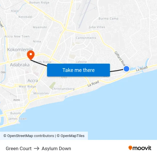 Green Court to Asylum Down map