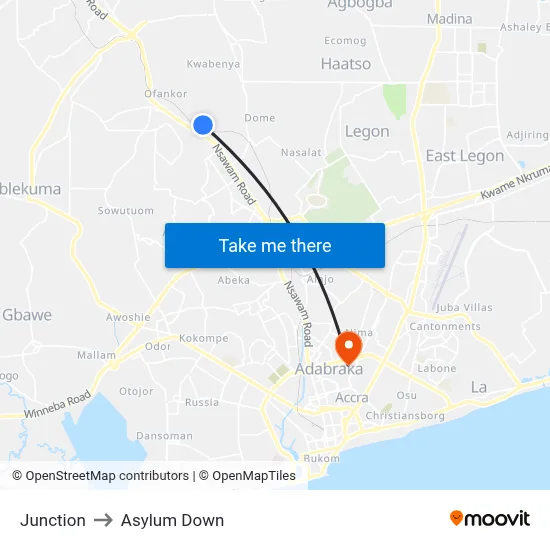 Junction to Asylum Down map