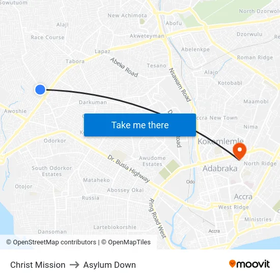 Christ Mission to Asylum Down map