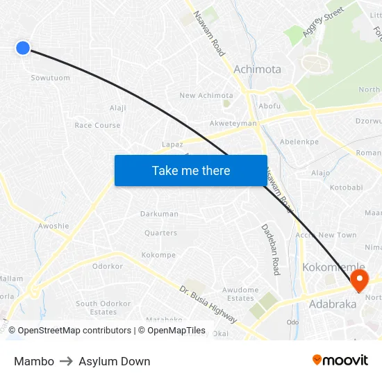 Mambo to Asylum Down map