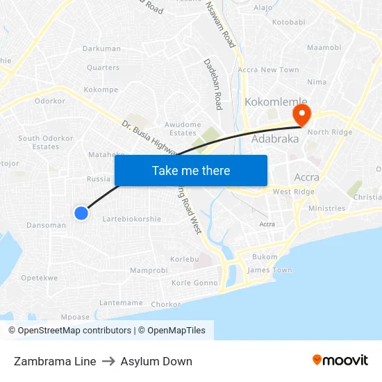Zambrama Line to Asylum Down map