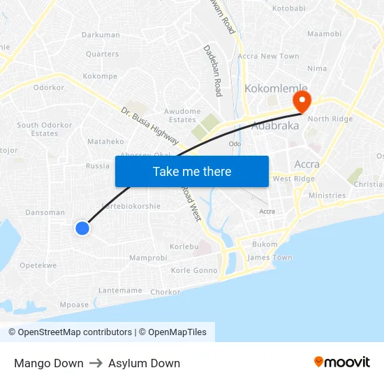Mango Down to Asylum Down map