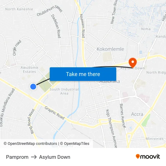 Pamprom to Asylum Down map