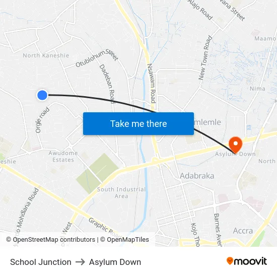 School Junction to Asylum Down map