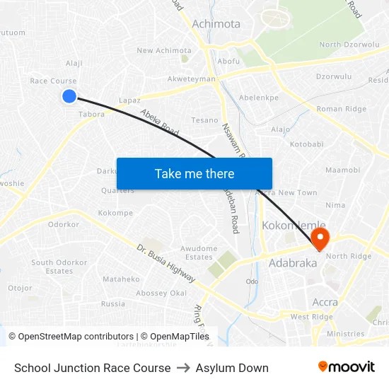 School Junction Race Course to Asylum Down map