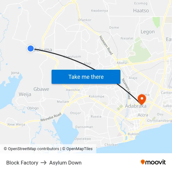 Block Factory to Asylum Down map