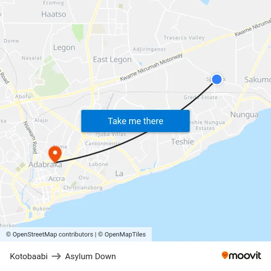 Kotobaabi to Asylum Down map