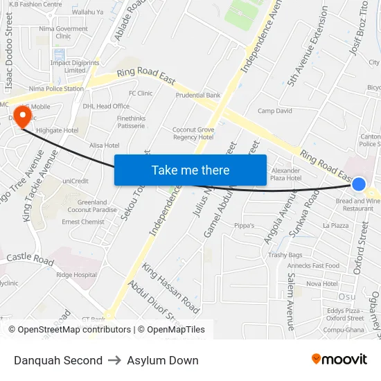 Danquah Second to Asylum Down map