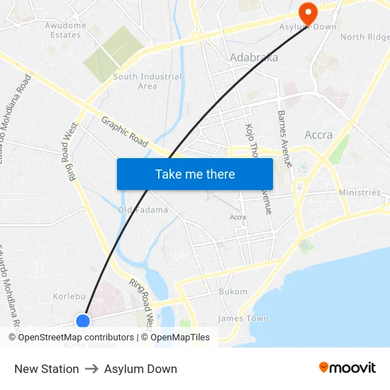 New Station to Asylum Down map