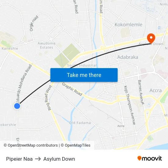 Pipeier Naa to Asylum Down map