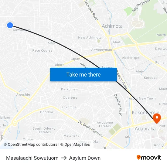 Masalaachi Sowutuom to Asylum Down map