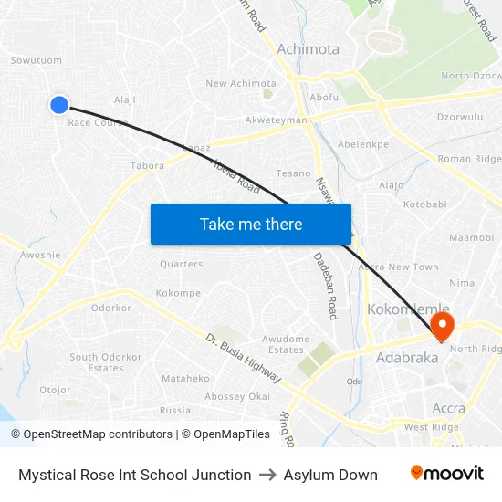 Mystical Rose Int School Junction to Asylum Down map