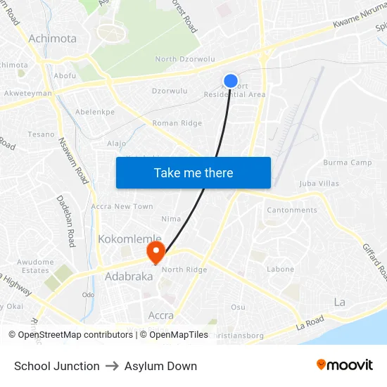 School Junction to Asylum Down map