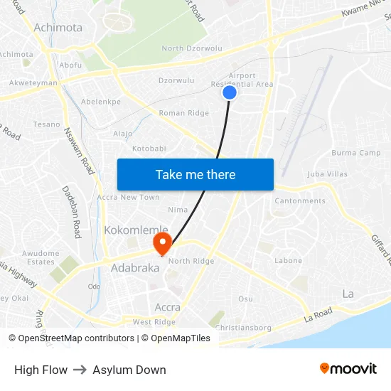 High Flow to Asylum Down map