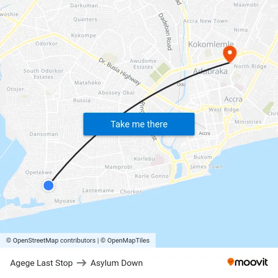 Agege Last Stop to Asylum Down map
