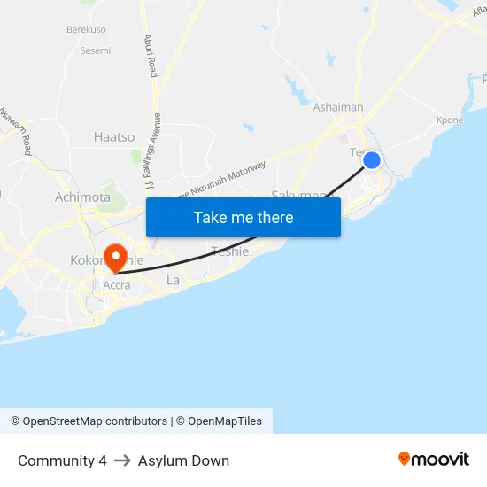 Community 4 to Asylum Down map