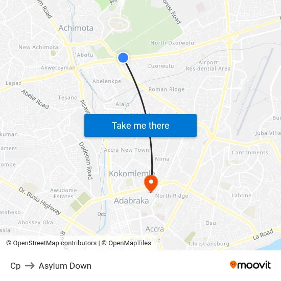 Cp to Asylum Down map