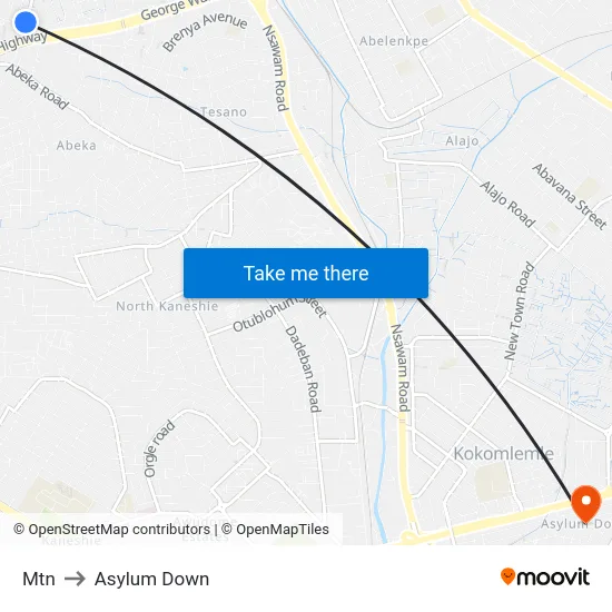 Mtn to Asylum Down map