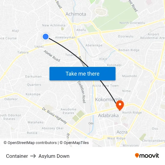 Container to Asylum Down map
