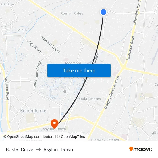 Bostal Curve to Asylum Down map