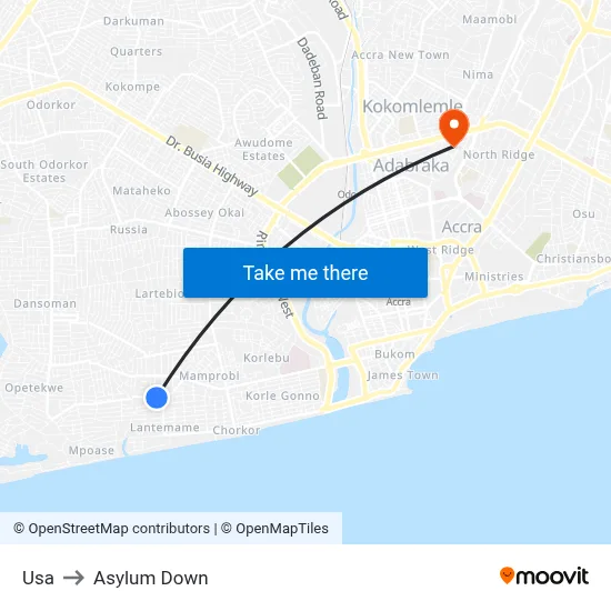 Usa to Asylum Down map