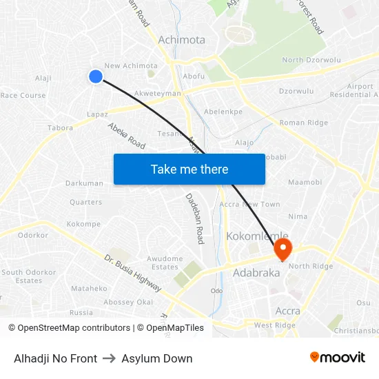 Alhadji No Front to Asylum Down map