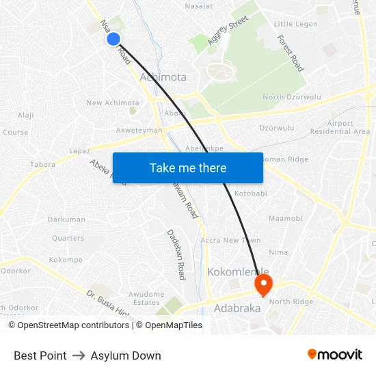 Best Point to Asylum Down map